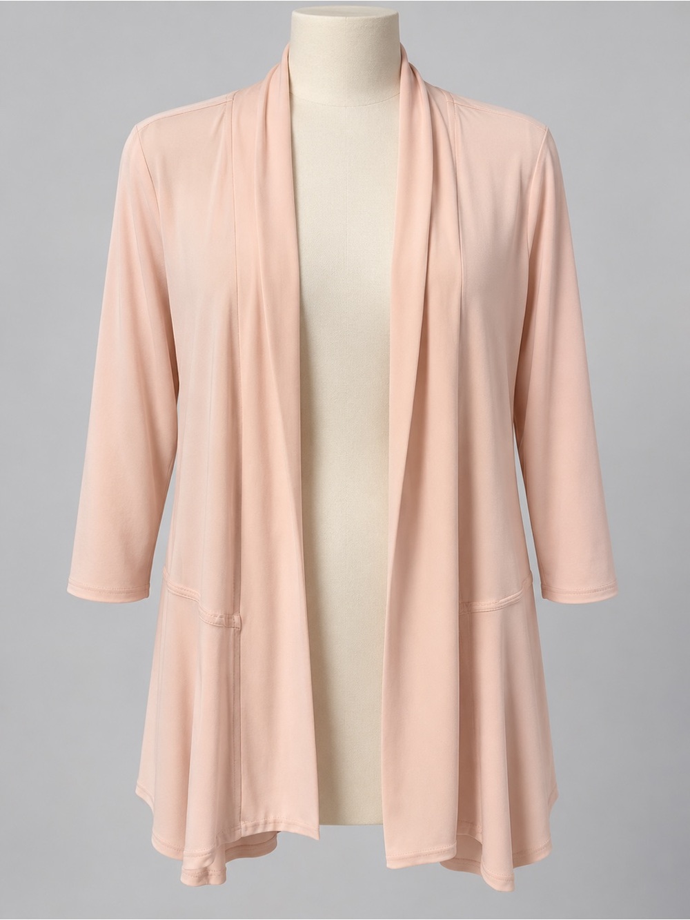 Size 16 Ellen Tracy Soft Open-Front Robe in Pale Pink